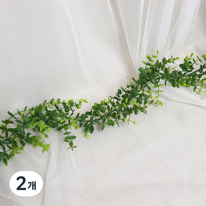 조화 넝쿨 덩쿨 플랜트 가랜드, 2. Small 유칼립투스 플랜트 2줄 묶음, 2개