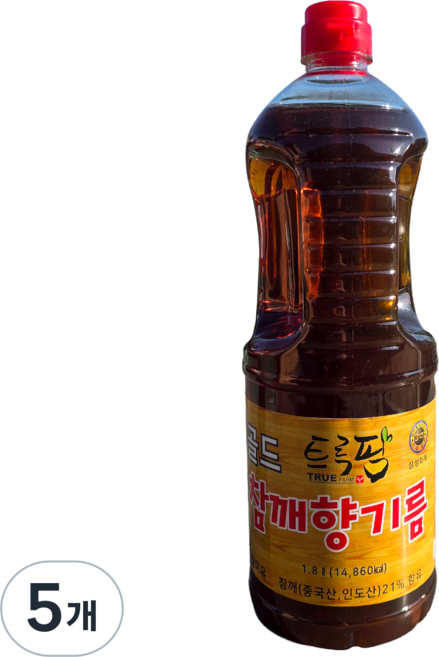 트루팜 업소용 대용량 가성비 골드 참깨향기름(향미유85%), 5개, 1.8L