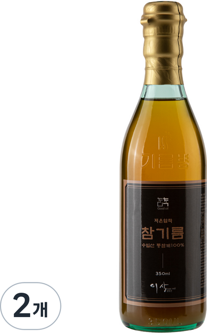이삭방앗간 45년 전통 저온압착 통참깨 참기름, 2개, 350ml