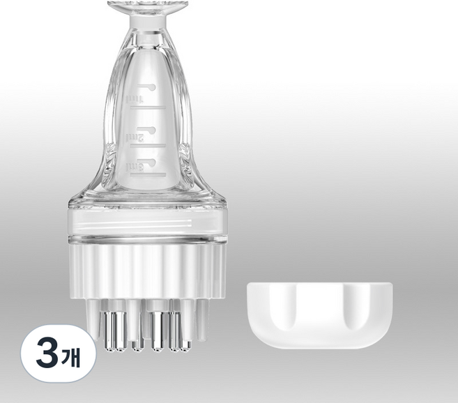 두피케어 도포기 마사지 로게인폼 미녹시딜 탈모치료용 발모제도포기, 누름 도포기 [화이트] (드로퍼와 세척 브러시 증정), 3개