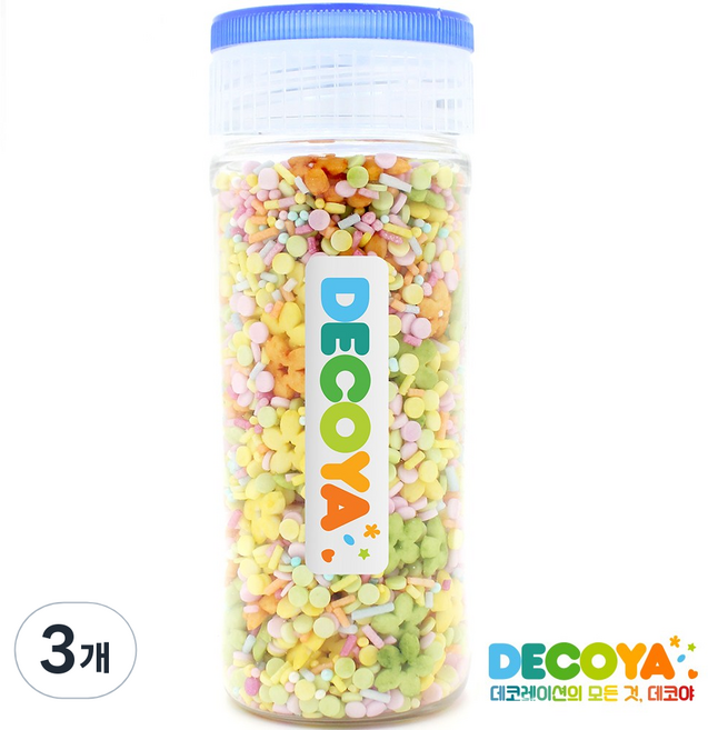 데코야 스윗 스프링믹스 스프링클 간편용기 (스프링클/제과제빵/데코), 3개, 80g