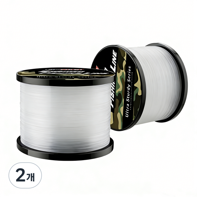 나일론 낚시줄 모노라인 바다 민물 원줄 500m, 2개, 투명