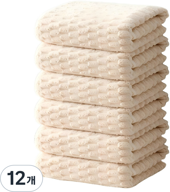 부드러운 호텔수건 먼지없는 고급 수건, 12개, 화이트