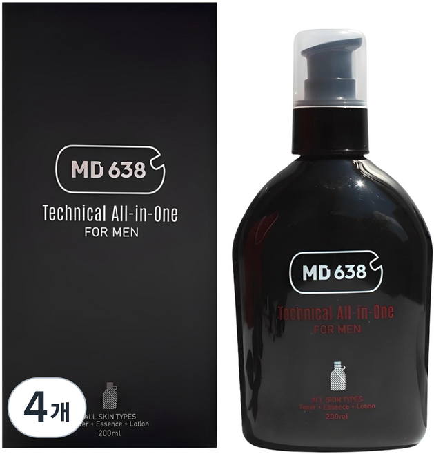MD638 미백 향이좋은 남자 올인원 스킨 로션 주름개선, 200ml, 4개