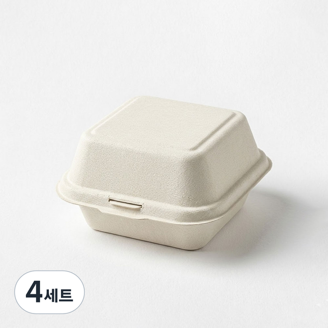 테이크아웃패키지 B003 펄프용기 네이쳐 크라프트색상, 50개입, 4세트