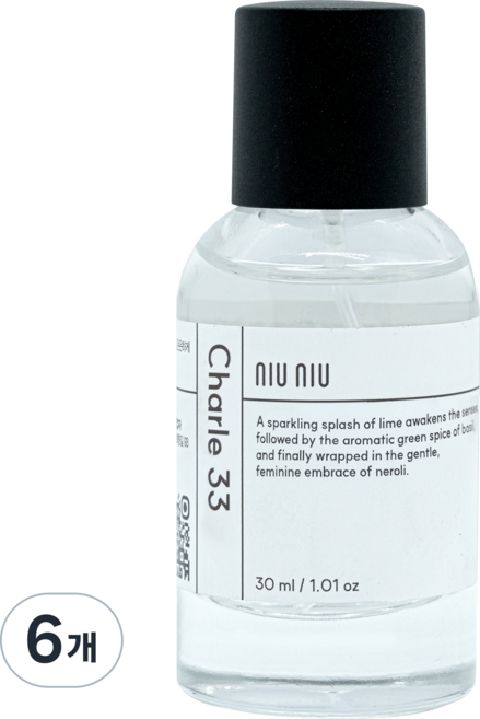[뉴뉴] 샤를33 라임바질네놀리 향수, 6개, 30ml