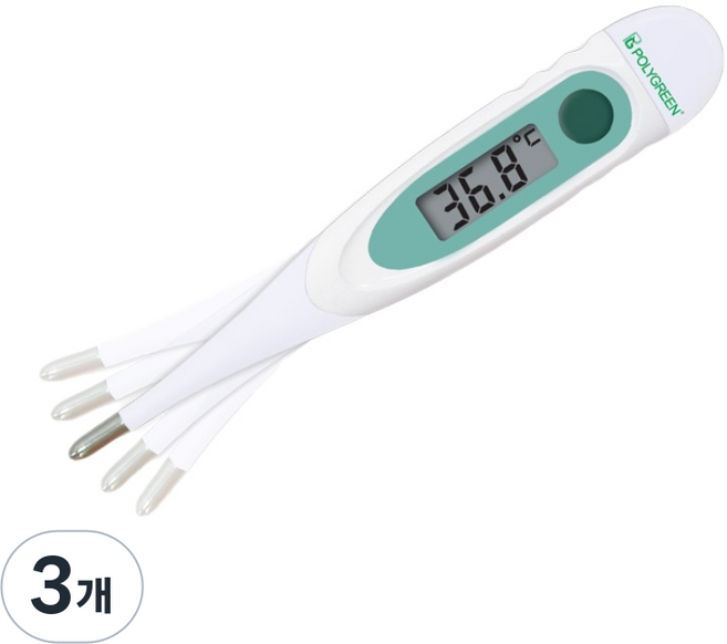 겨드랑이체온계 액와체온계 수은 대용 약국 신생아 아기, 플랙서블팁-60초, 3개