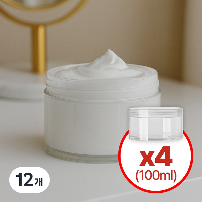 비케이 스타일 크림통 100ml, 12개, 투명