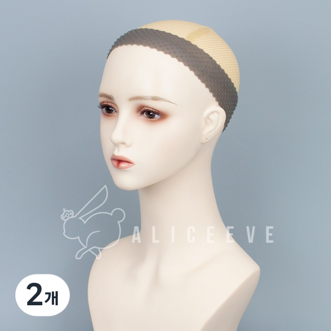 코스프레 가발망 실리콘 헤어밴드 가발 고정 밴드 가발캡 통가발 필수템, 블랙 Black, 2개