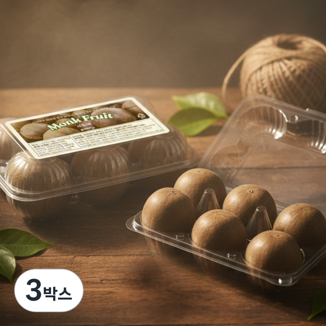 퓨어바이 나한과 열매 100% 몽크프루트 건강한 단맛 건나한과 차 건강차, 3박스, 6개입, 110g