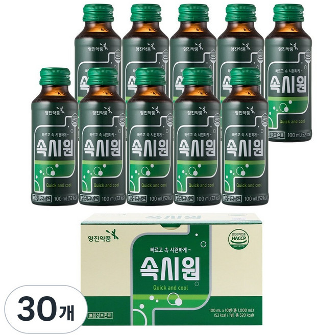 영진약품 속시원 식후 케어 소화 음료 상쾌한 컨디션 관리, 30개, 100ml