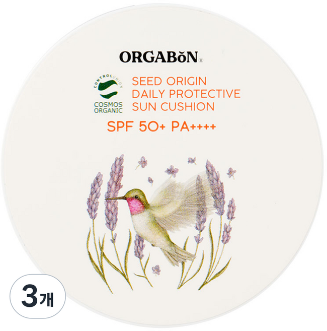 [유기농] 오가본 씨앗품은 무기자차 아기 선쿠션, 15g, 3개