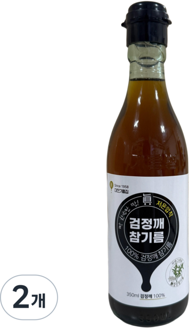 60년전통 대전 기름집 검정깨 참기름 350ml, 2개
