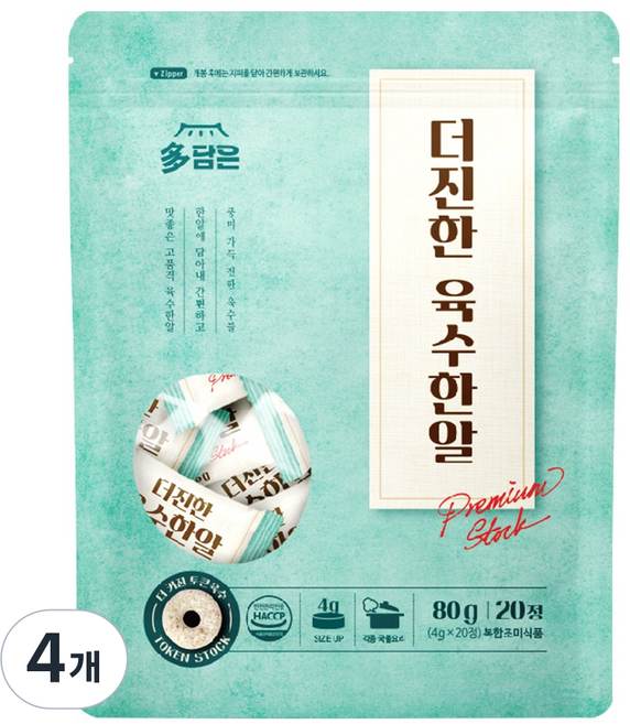 다담은 더진한 육수한알 멸치맛 20p, 80g, 4개