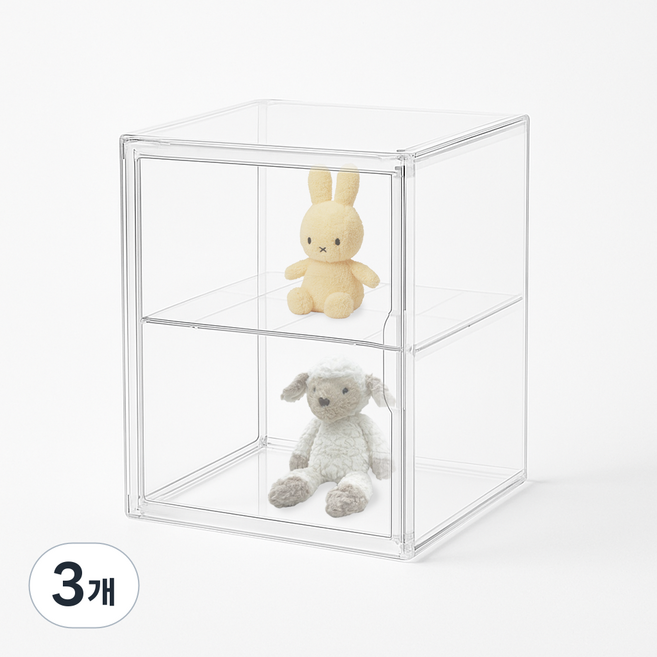 아크릴 쇼케이스 피규어 다용도 정리함 (중) 40*30*25cm, 3개, 칸막이 있음