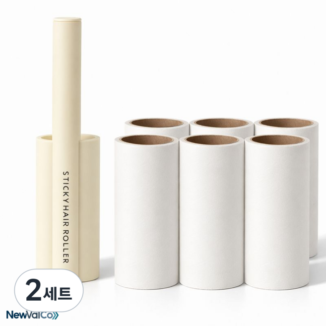 뉴밸코 미니 돌돌이 차량용 휴대용 테이프클리너 본품1개 리필6개, 2세트