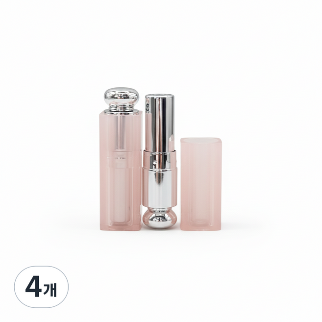 미니 립스틱용기 립밤 공병 화장품 소분 용기 립밤만들기 diy, 4개, 핑크