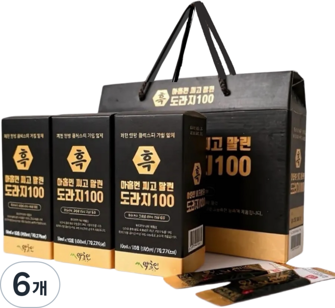 약초인 아홉번 찌고 말린 흑도라지 스틱 100 10p, 100ml, 6개