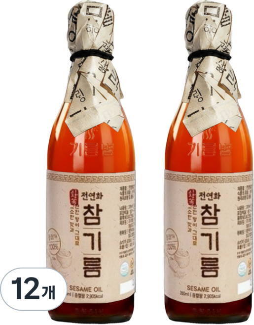 전연화 통참깨 100% 참기름, 12개, 350ml