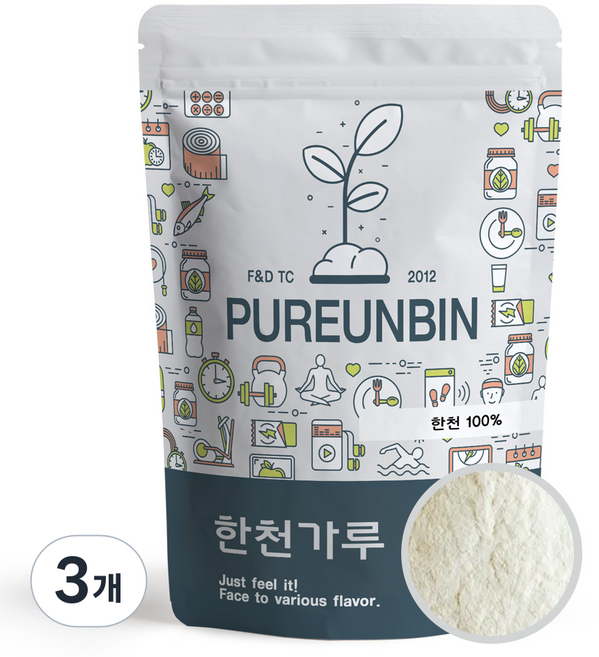 푸른빈 한천 가루 분말 우뭇가사리, 3개, 300g
