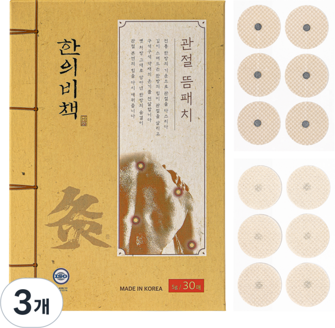 한의비책 근육 관절 뜸 패치, 30매입, 3개