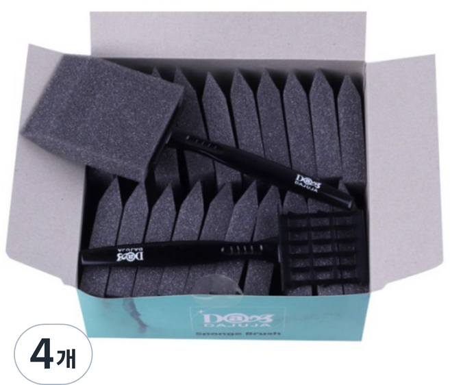 미용실 스펀지 털이개 교체형 탈부착 꼿이 스틱형 다주자 더스트브러쉬, 4개