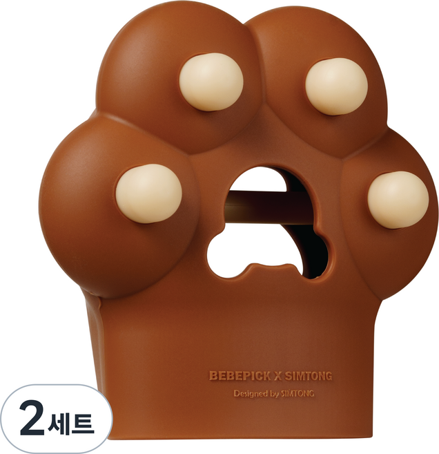 심통 단품 글러브치발기 2세대 동물시리즈 보관케이스포함, 치발기본품+단품케이스, 곰발바닥, 2세트