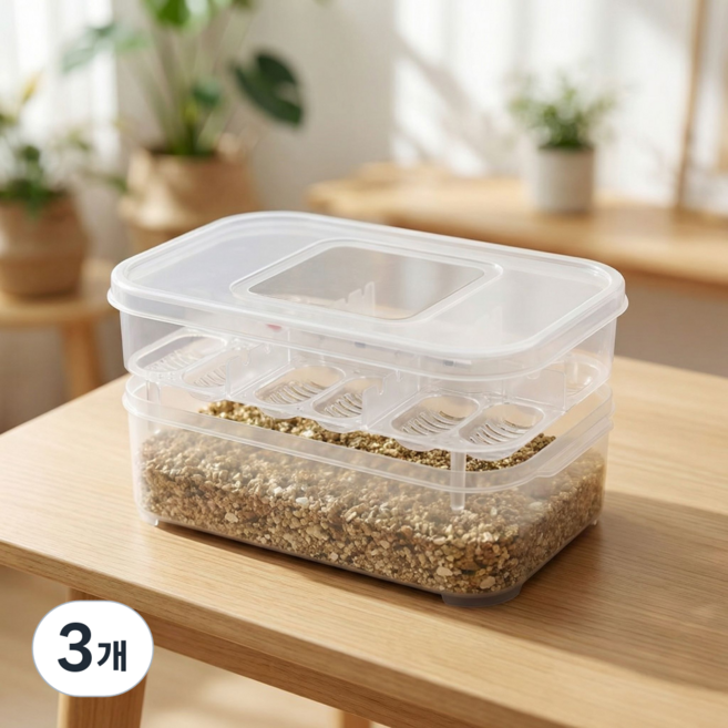 렙츠 파충류 알 해칭 박스 부화통 인큐베이터, 3개, 반투명