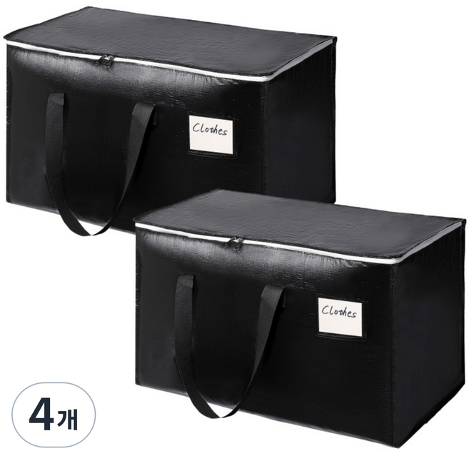 에이제이케이 대용량 이사가방 다용도 접이식 방수 수납정리함, 4개, 스페이스 블랙