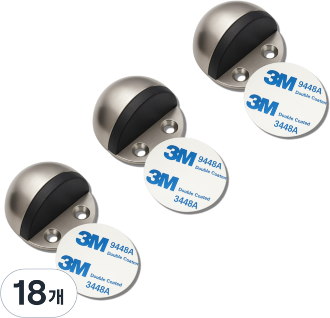 베리버터 강력고정 문 쾅 방지 반달형 바닥 스토퍼, 혼합색상, 18개