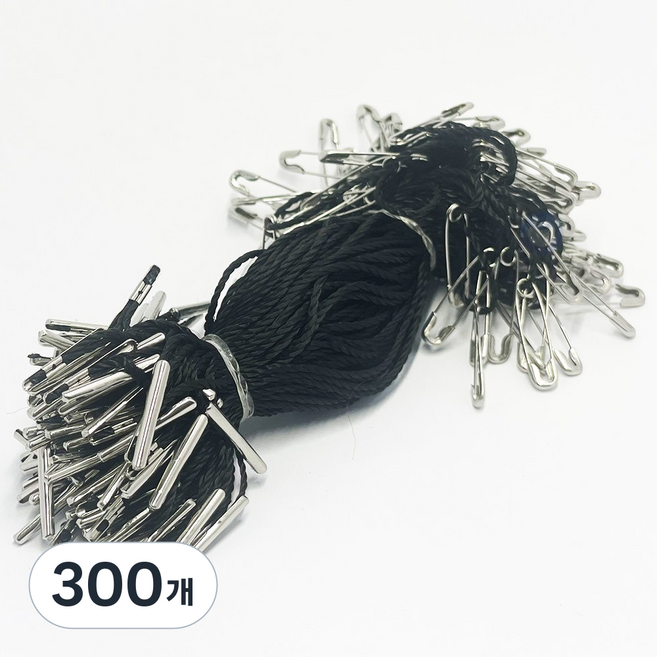 옴니스 실고리핀 [녹 안쓰는 동핀] 택고리핀 핀고리 상표끈 가격표 상표끈, 300개, 블랙실-실버핀