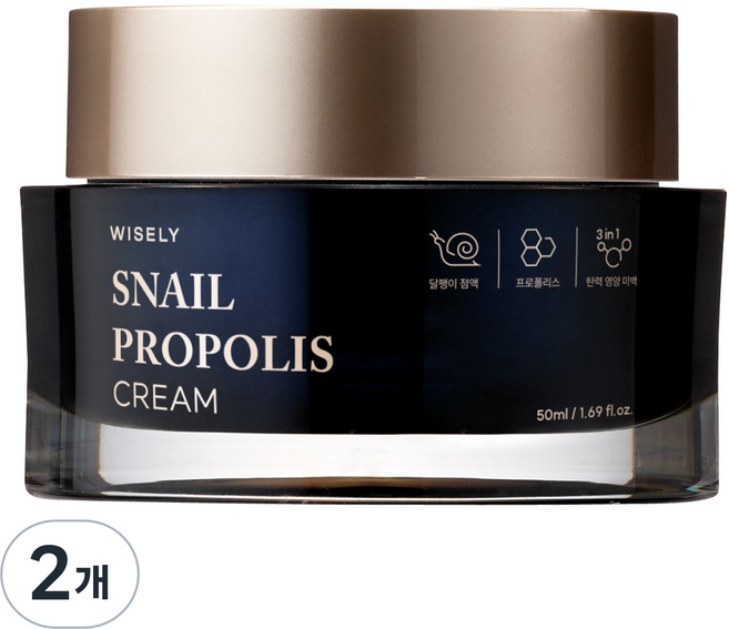 와이즐리 스네일 프로폴리스 탄력 크림, 2개, 50ml