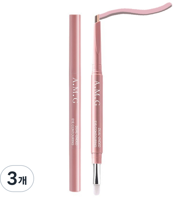 알제이 올인원 투톤 애교살펜, 3개, 핑크브라운