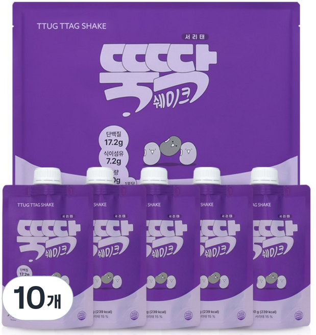 뚝딱쉐이크 서리태 2세트, 10개, 60g