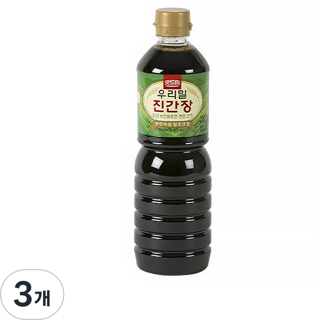 한주 우리밀진간장, 3개, 1L