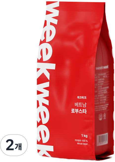 위크위크 고소한 베트남 로부스타 G1 원두 커피 홀빈, 2개, 1kg, 홀빈(분쇄안함)