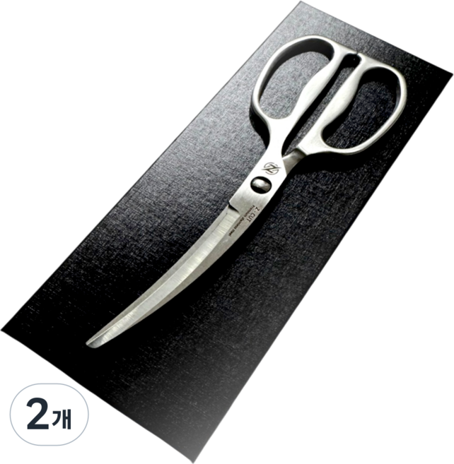 제트컷 전문가용 프리미엄 스텐 곡선가위, 2개, 실버