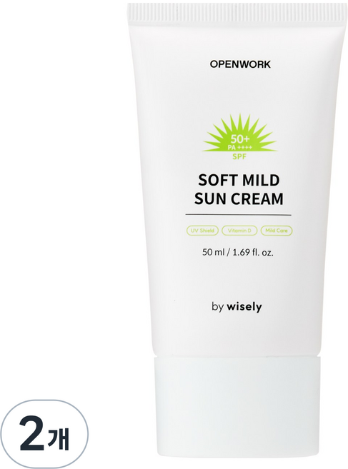 와이즐리 소프트 마일드 선크림 SPF 50+ PA++++, 2개, 50ml