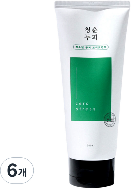 청춘두피 청소년 사춘기 약산성 두피 트리트먼트, 200ml, 6개