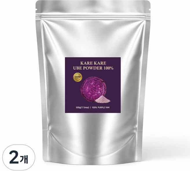 까레까레 100% 프리미엄 우베 파우더, 2개, 1개입, 500g