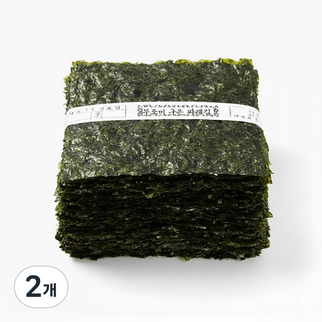 명식품본사 무조미 [구운] 파래김 [대포장] 100매 쌈싸먹는김 진공포장, 2개, 225g