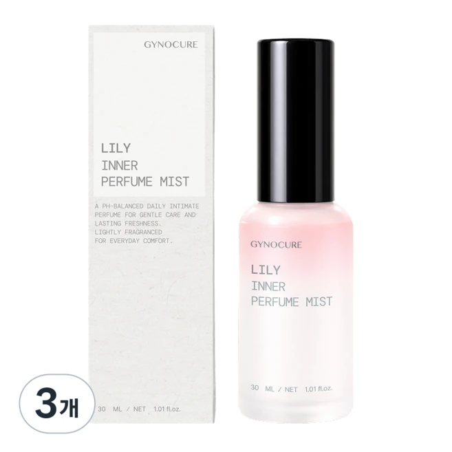 GYNOCURE 지노큐어 백합 이너퍼퓸 미스트, 3개, 30ml - 쿠팡