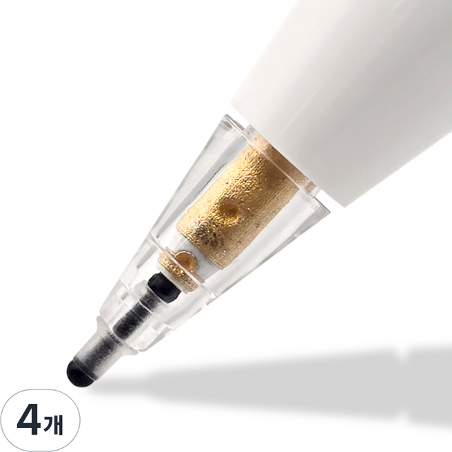 애플펜슬 호환 소프트터치 펜촉 무소음 반영구 샤프 교체형 팁, 4개, 1. 소프트터치 펜촉-반투명