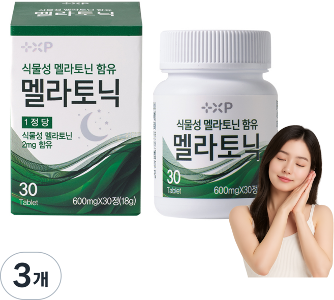 내몸에딱 멜라토닉 수면 리듬 잠안올때 식물성 멜라토닉 일주기 조절 시차적응 도움 꿀잠, 3개, 30정