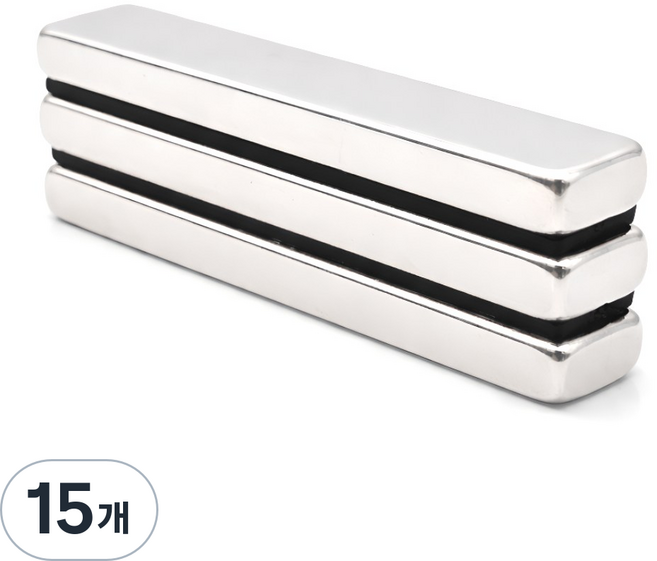 마니코 초강력 네오디움 사각 블럭자석 60x10x5mm 직사각 고정용 산업용 자석, 15개, 실버