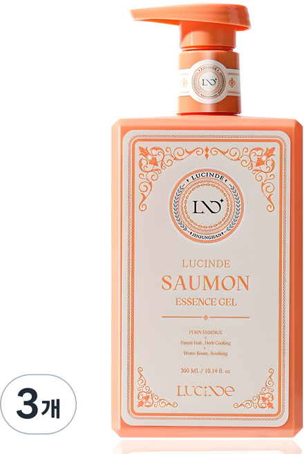 뤼산드 PDRN 연어 히알루론산 콜라겐 수분 보습 속건조 진정 탄력 수딩 판테놀 스쿠알란 아쿠아포린 앰플 소몽 에센젤, 3개, 300ml