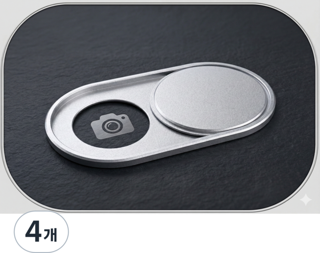 웹캠커버 아이폰 휴대폰 전면카메라 보안 메탈 커버, WCAM, 4개