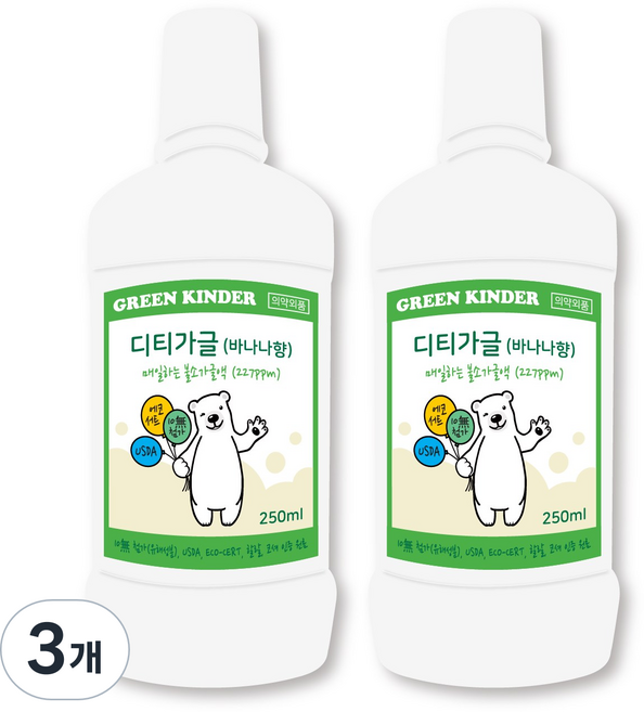 디티 불소 어린이가글, 500ml, 3개
