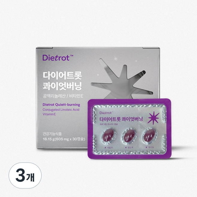 다이어트롯 콰이엇버닝 다이어트 보조제, 3개, 30정