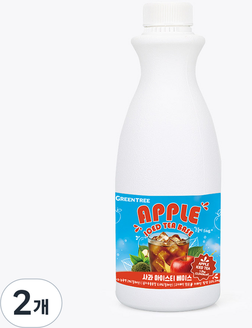 그린트리 사과 아이스티 베이스, 2개, 1.2kg